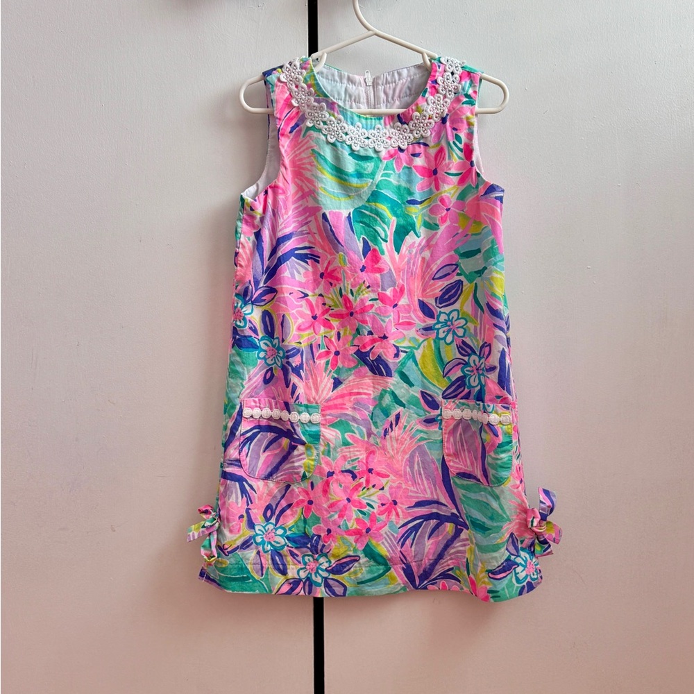 Lilly Pulitzer Pink Green Blue Floral Shift Dress